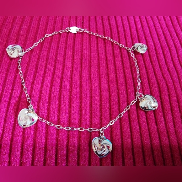 Sterling Silver Anklet .925 Fine Silver From Mexico - Picture 1 of 6